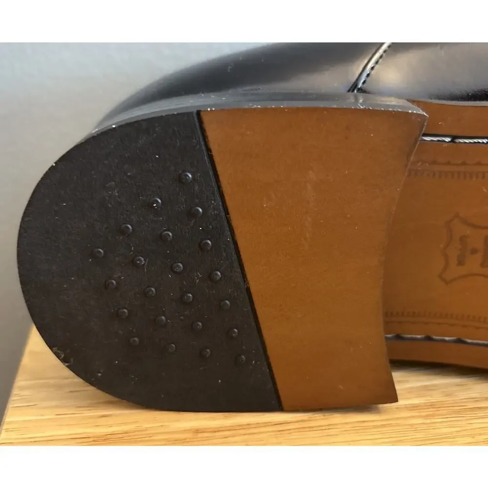 Near Mint. stacy adams hillman black bike toe slip on‎ leather loafer 11W